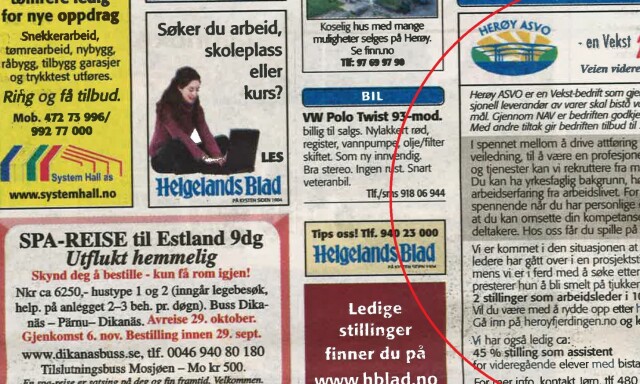 image: Legger seg flat etter denne stillingsannonsen: «smelt på tjukken»
